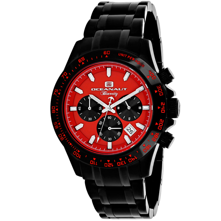 Oceanaut Stainless steel case watch in red