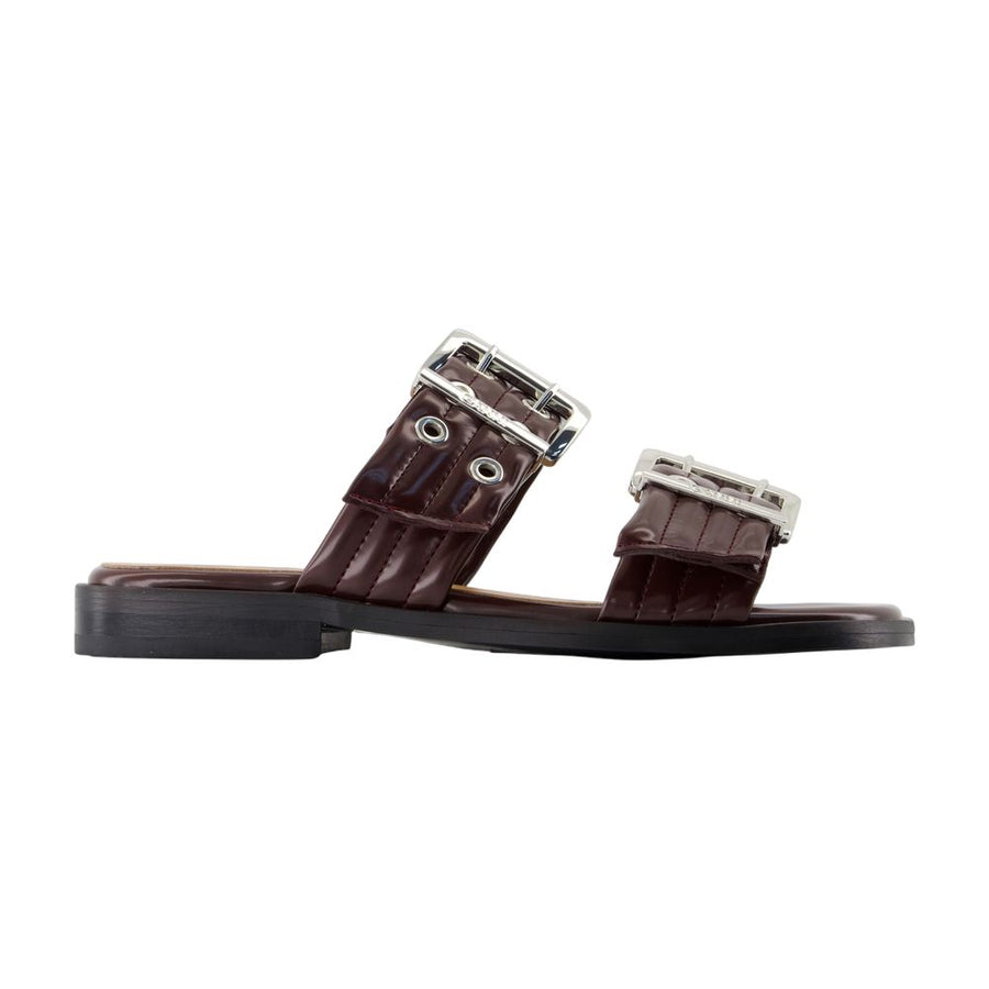 Ganni Synthetic sandals in burgundy