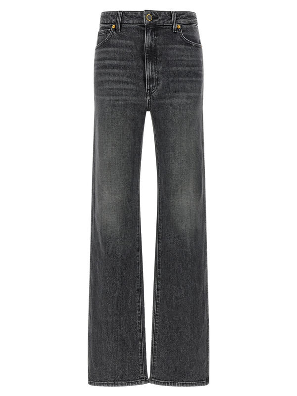 Gray Cotton Straight-Leg Jeans Clothing