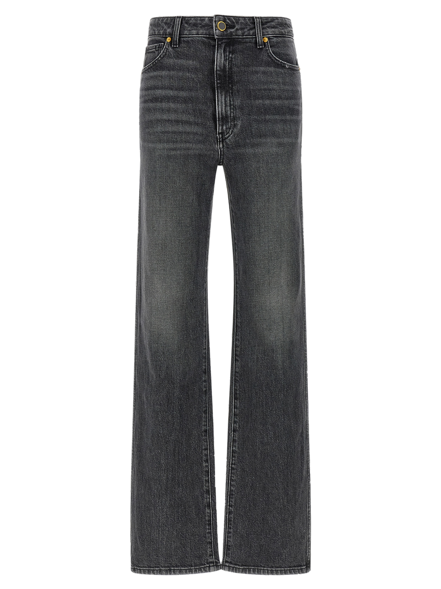 Gray Cotton Straight-Leg Jeans Clothing