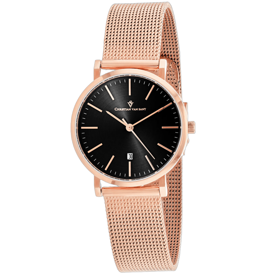 Christian Van Sant Stainless steel case watch in black