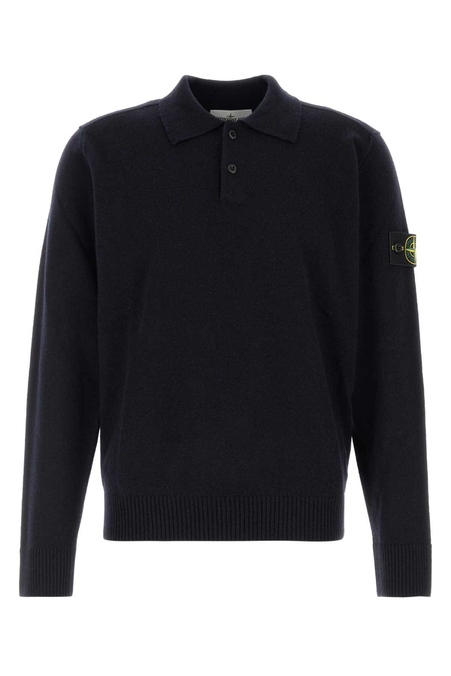 Midnight Blue Wool Polo Shirt Exterior: Virgin Maglie