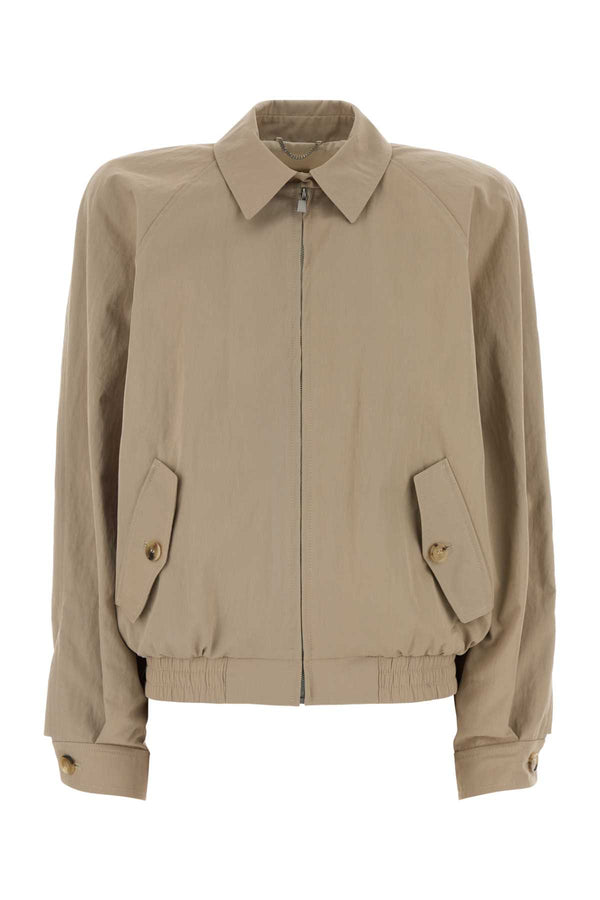 Beige Cotton Blend Bomber Jacket Giacche E Gilet