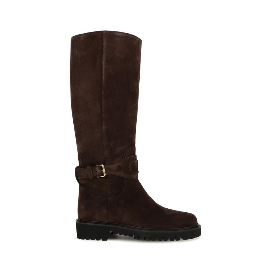 Brown Suede Leather Boots