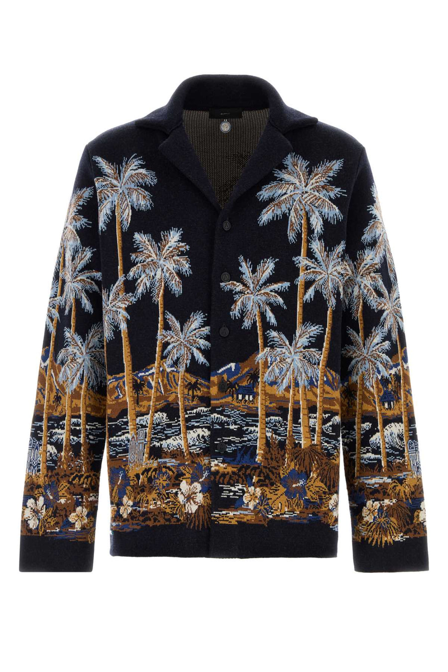Alanui Head 96% Virgin wool cardigan in navy