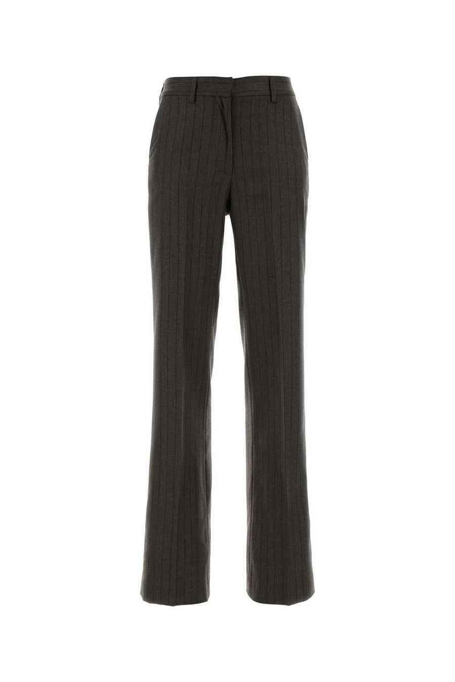 Embroidered Wool Jodie Pant Grigio Exterior: Virgin Pantaloni
