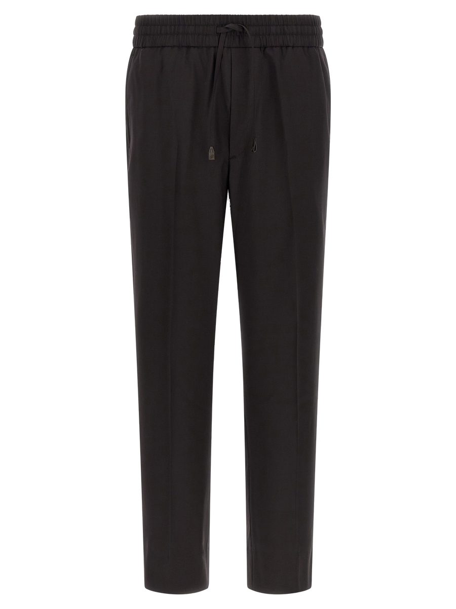 Brown Wool Casual Pants