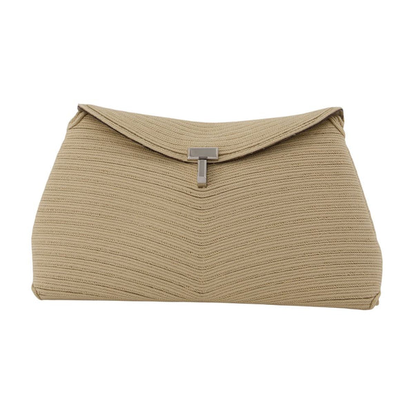 Toteme canvas clutch in beige