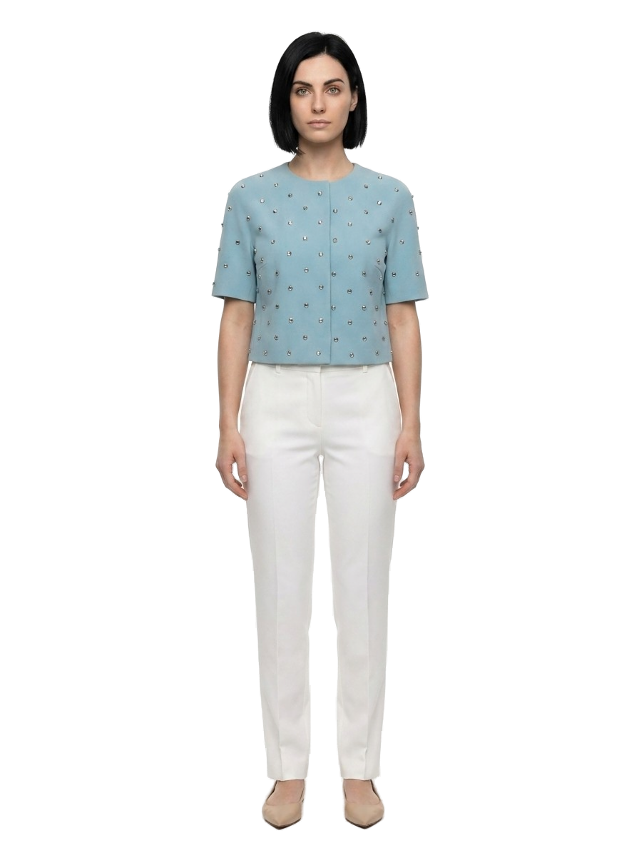 Light Blue Acetate Jacket Clothing