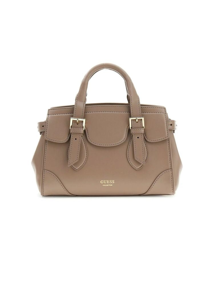 Guess 100% Cow Leather top handle bag in taupe