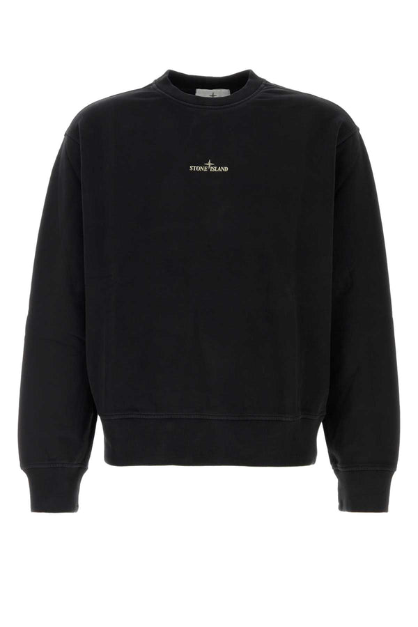 Black Cotton Sweatshirt Exterior: Felpe