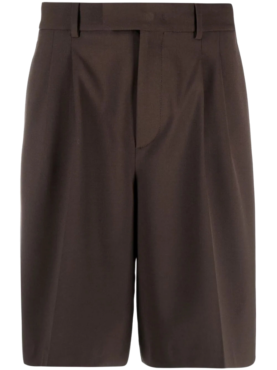 Valentino Virgin wool-blend shorts in brown