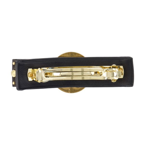 Versace calfskin hair clip in black