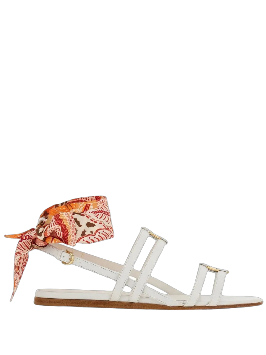 Ferragamo Calf leather sandal in white