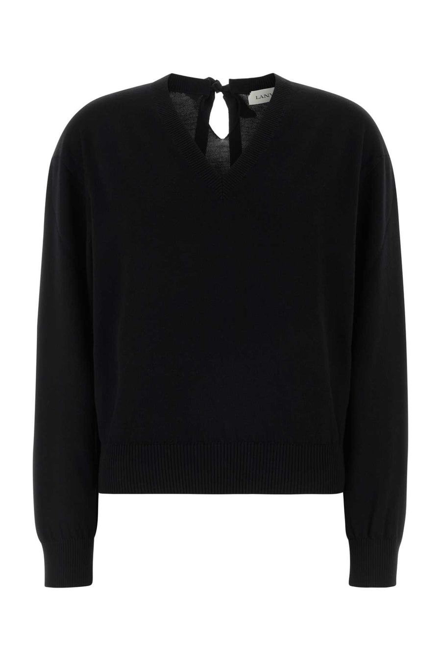 Lanvin Neck 97% Virgin wool sweater in black