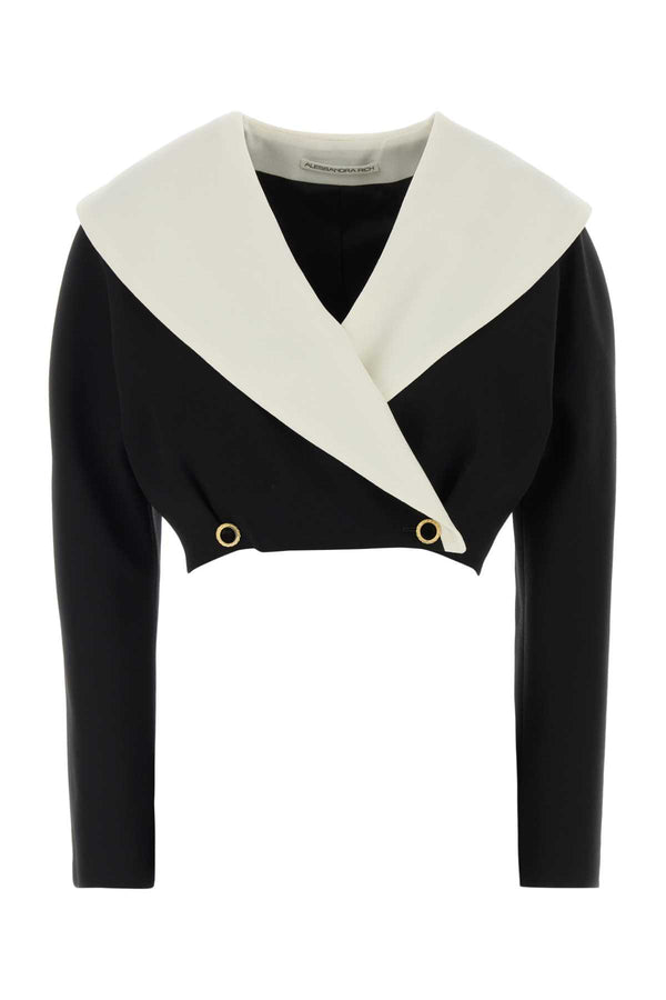 Black Stretch Crepe Blazer Giacche E Gilet