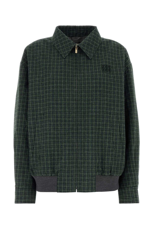 Miu Miu Exterior: 100% Cotton jacket in green