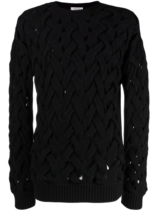 Valentino Wool-angora blend sweater in black