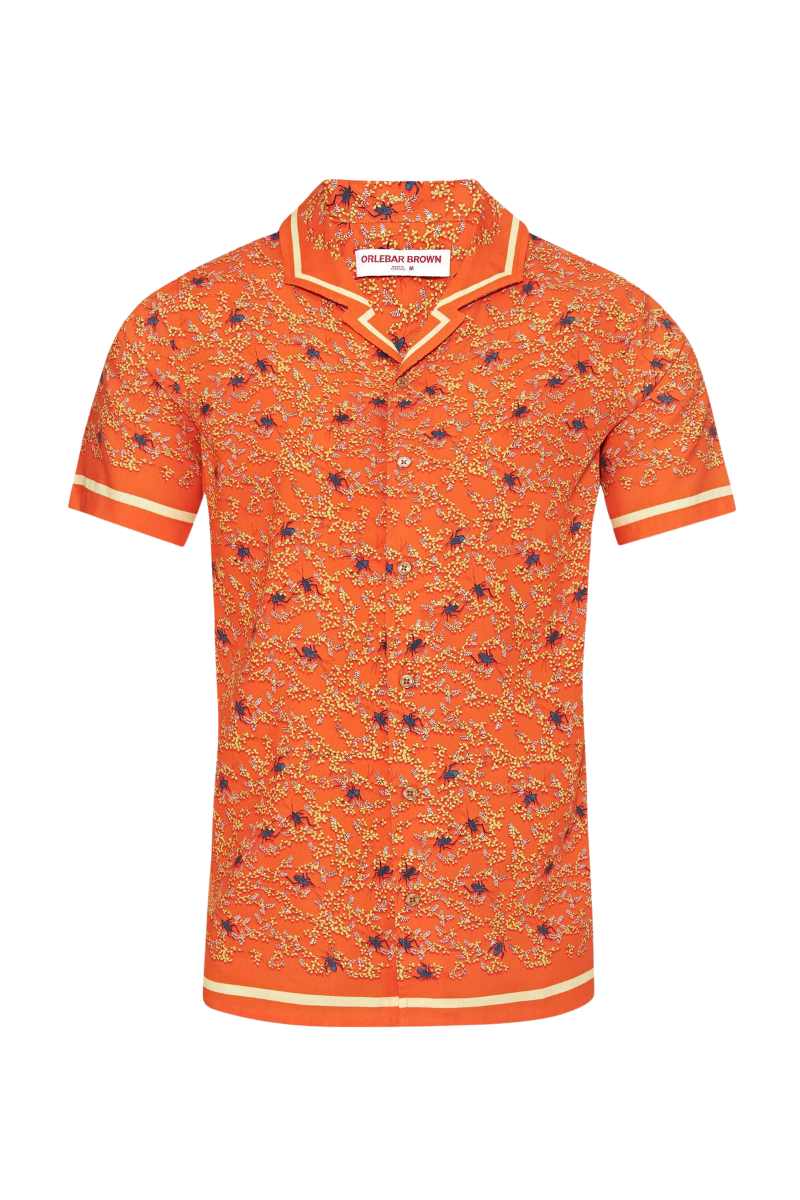 Orlebar Brown 100% Lyocell polo in orange