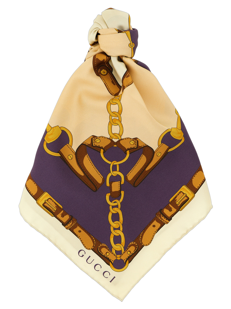 Gucci 100% Silk scarf in beige