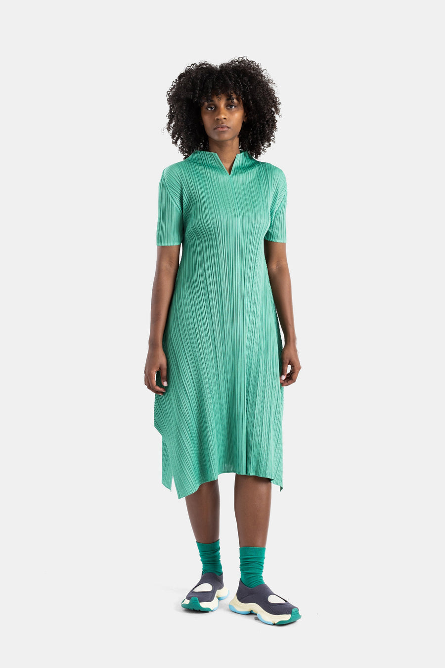 Pleats Please Issey Miyake Polyester dress in green