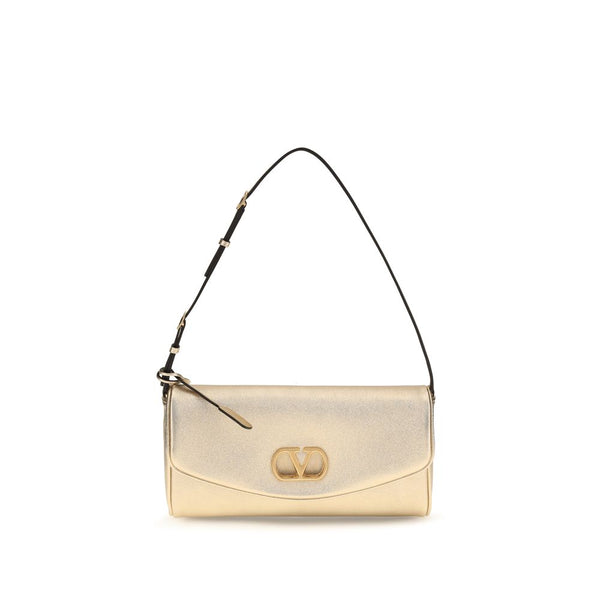 Valentino Garavani Laminated nappa leather shoulder bag in gold