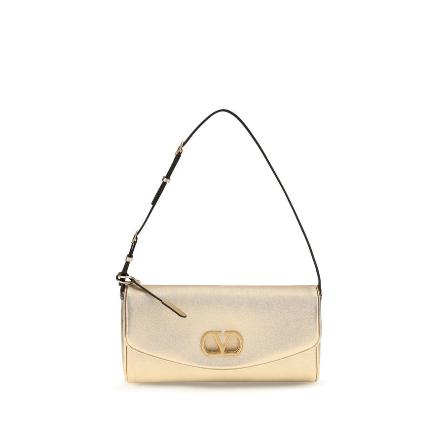 Valentino Garavani Laminated nappa leather shoulder bag in gold
