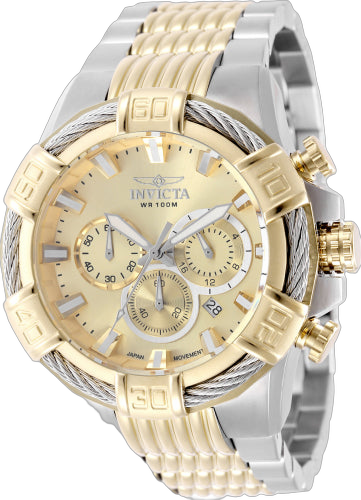 Invicta Stainless steel case and bracelet watch in gold