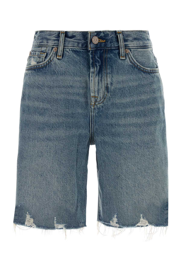 Seven For All Mankind Bermuda 100% Cotton bermuda shorts in blue