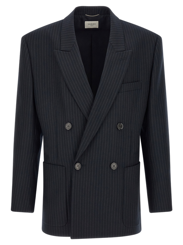 Blue Wool Blazer Clothing
