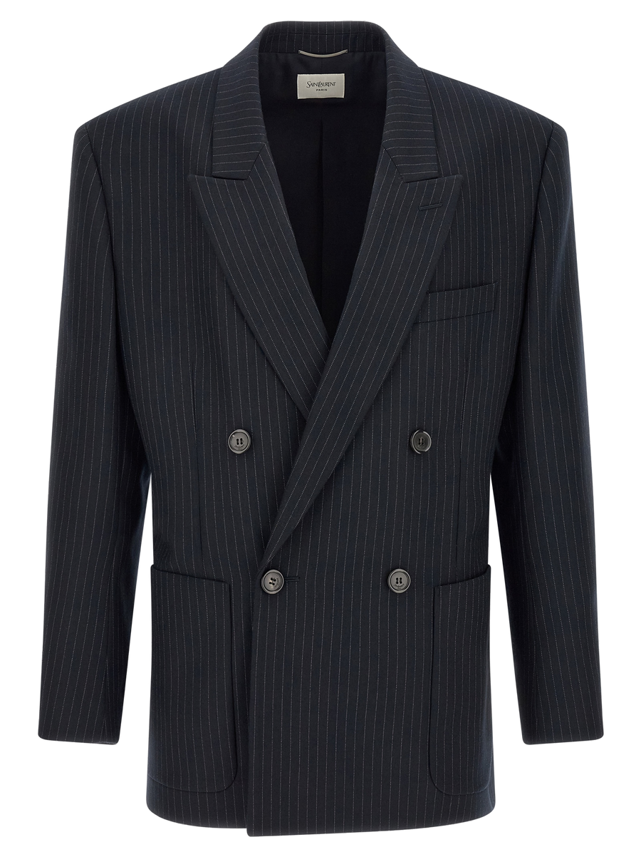 Blue Wool Blazer Clothing