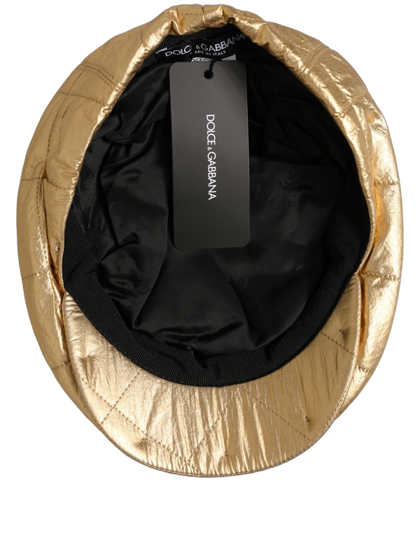 Dolce & Gabbana HAT10032 52% Polyester newsboy cap in gold