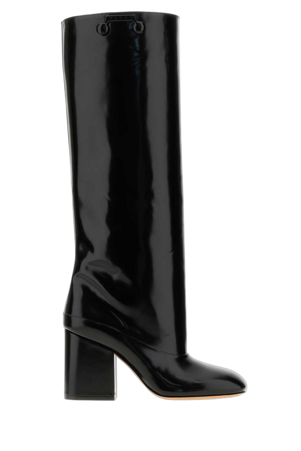 Marni Exterior: 100% Leather. Interior: 100% Leather. Sole: Leather boot in black