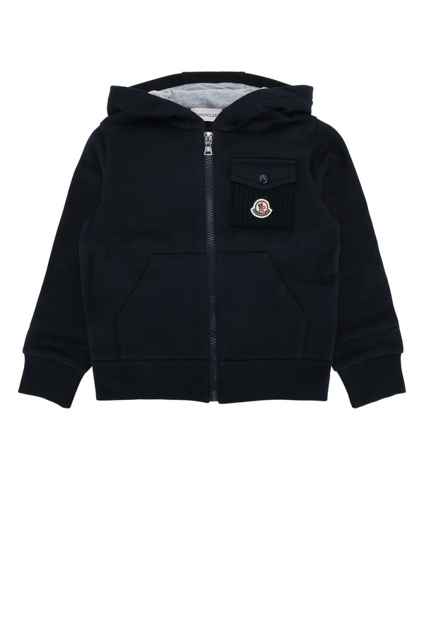 Zip Up Cardigan Navyblue Cotton Maglieria