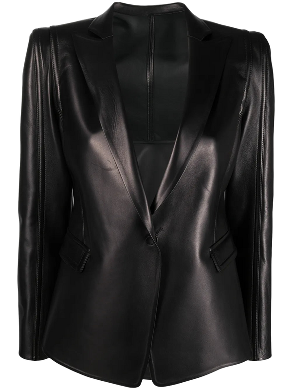 Valentino Lambskin blazer in black