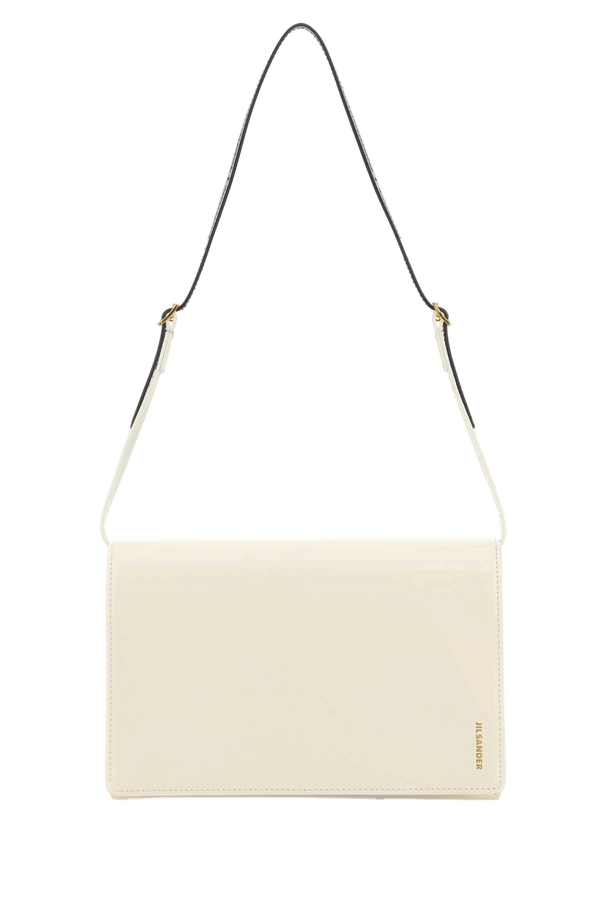 Ivory Leather Small File Shoulder Bag Eggshell Borse A Mano