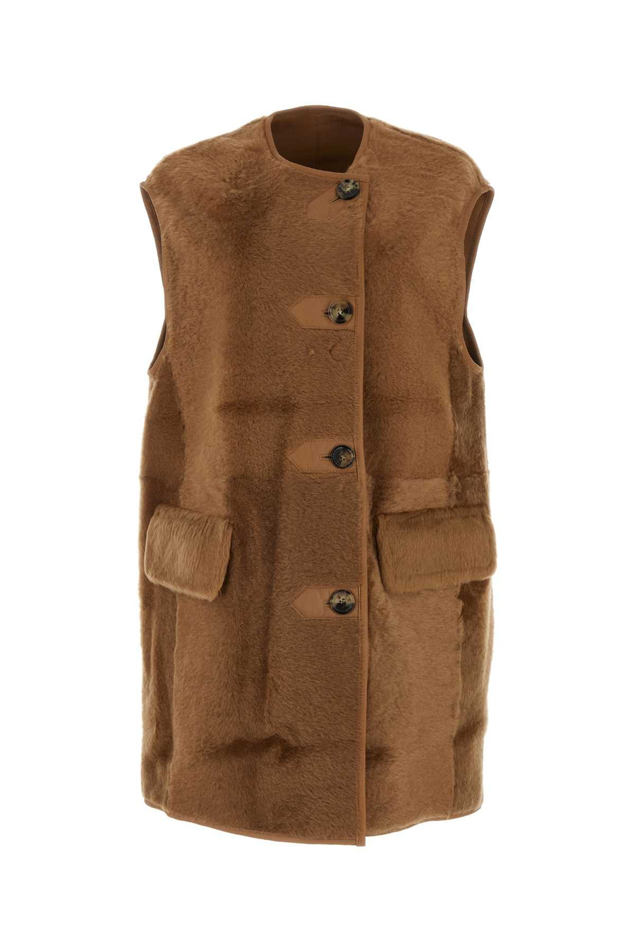 Max Mara Effige Exterior: 100% Shearling; Lining: 100% Leather coat in beige