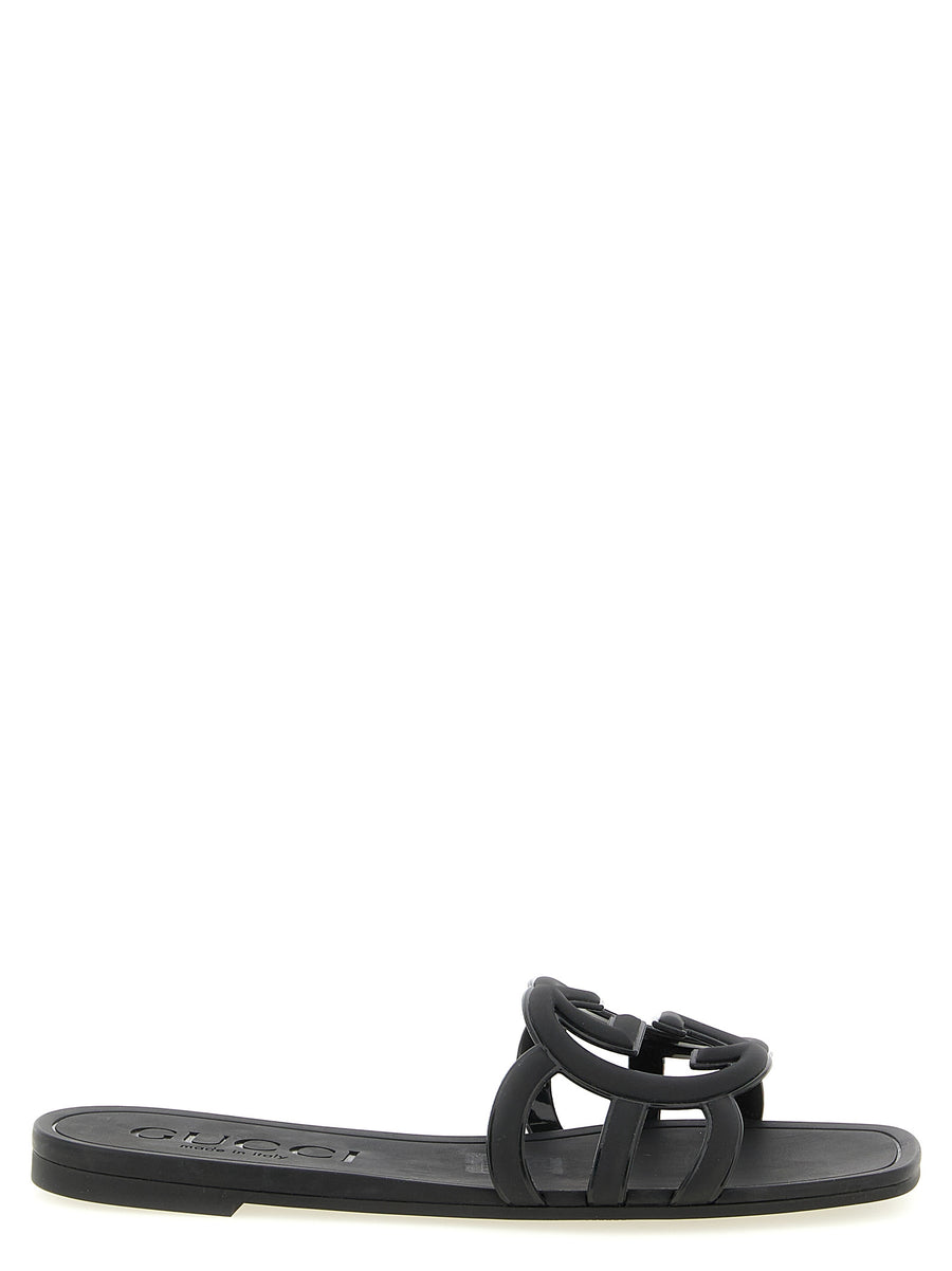 Gucci 100% rubber slides in black