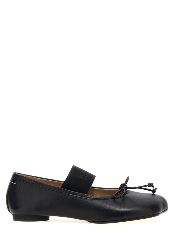 MM6 Maison Margiela 100% Leather ballet flat in black