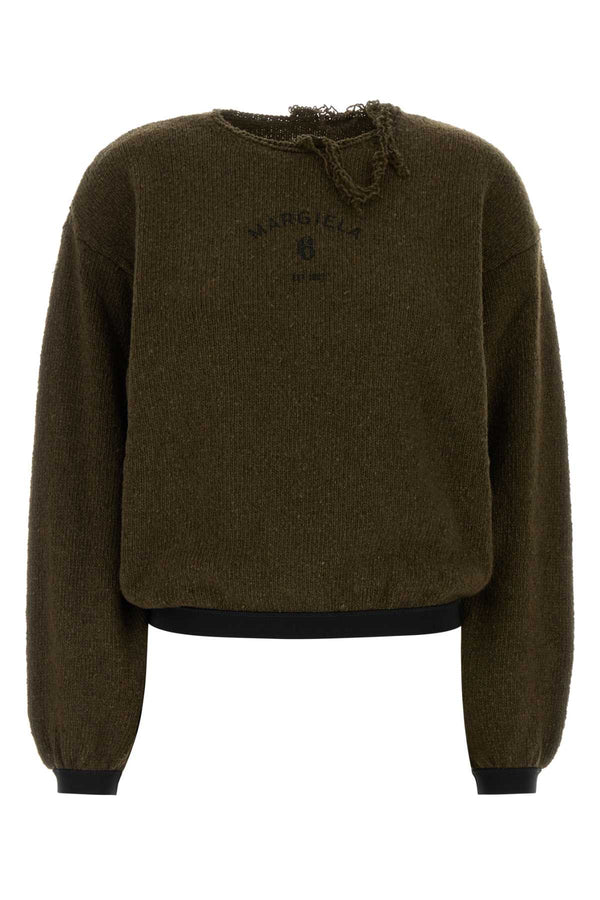 Olive Green Mohair Blend Sweater 727s Maglieria