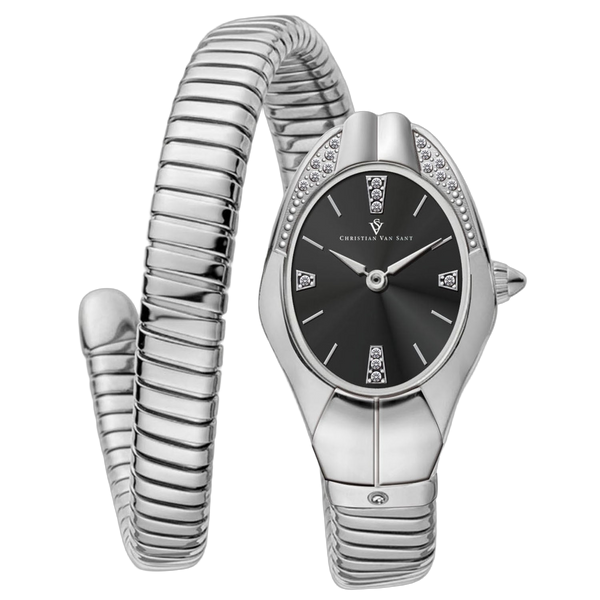Christian Van Sant Stainless steel case watch in black