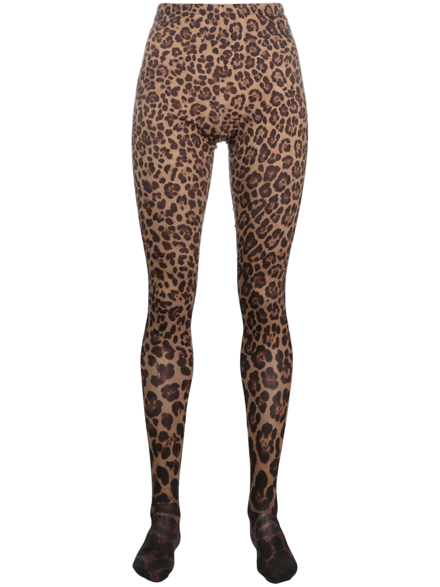 Valentino Stretch-jersey leggings in brown