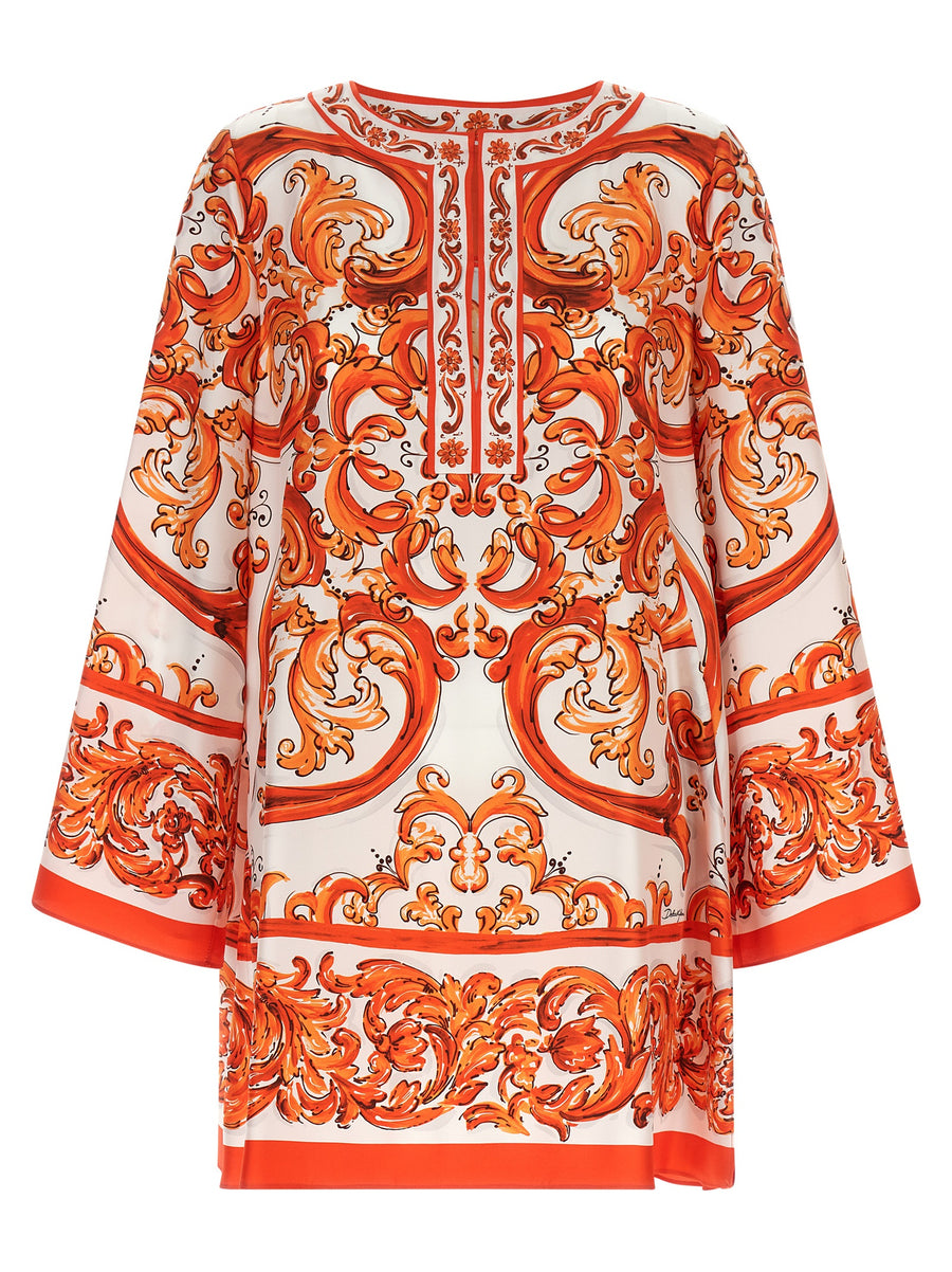 Dolce & Gabbana 100% silk dress in orange