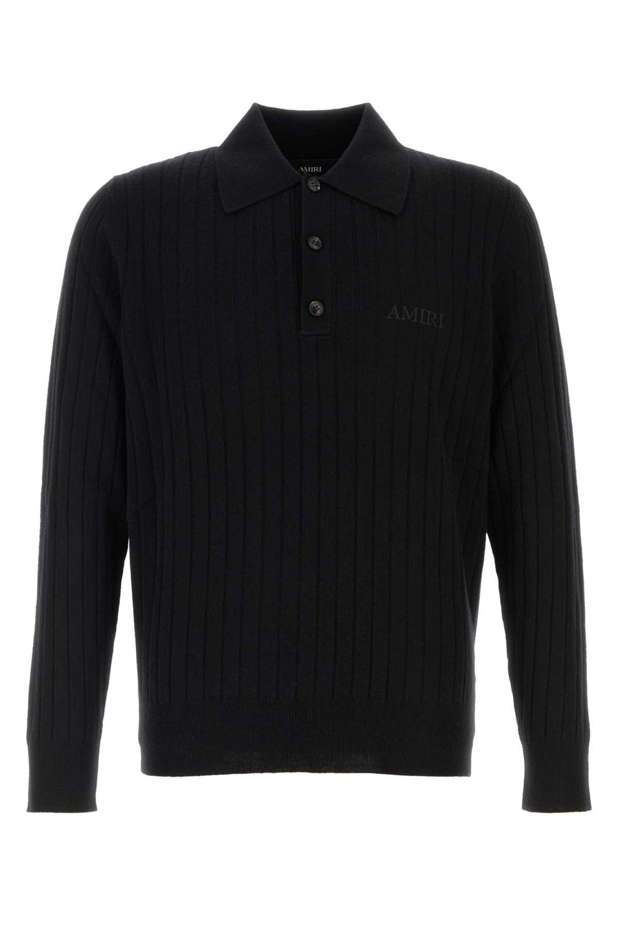 Black Wool Blend Polo Shirt Exterior: Cashmere