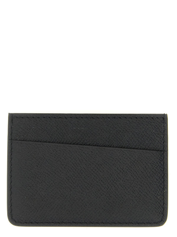 Maison Margiela Black calf leather card case in black