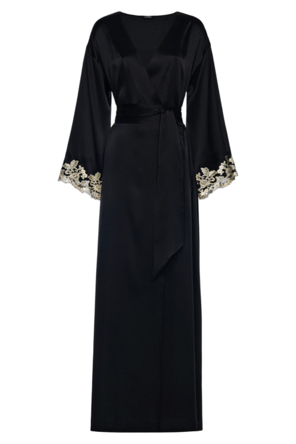 La Perla 100% Silk robe in black