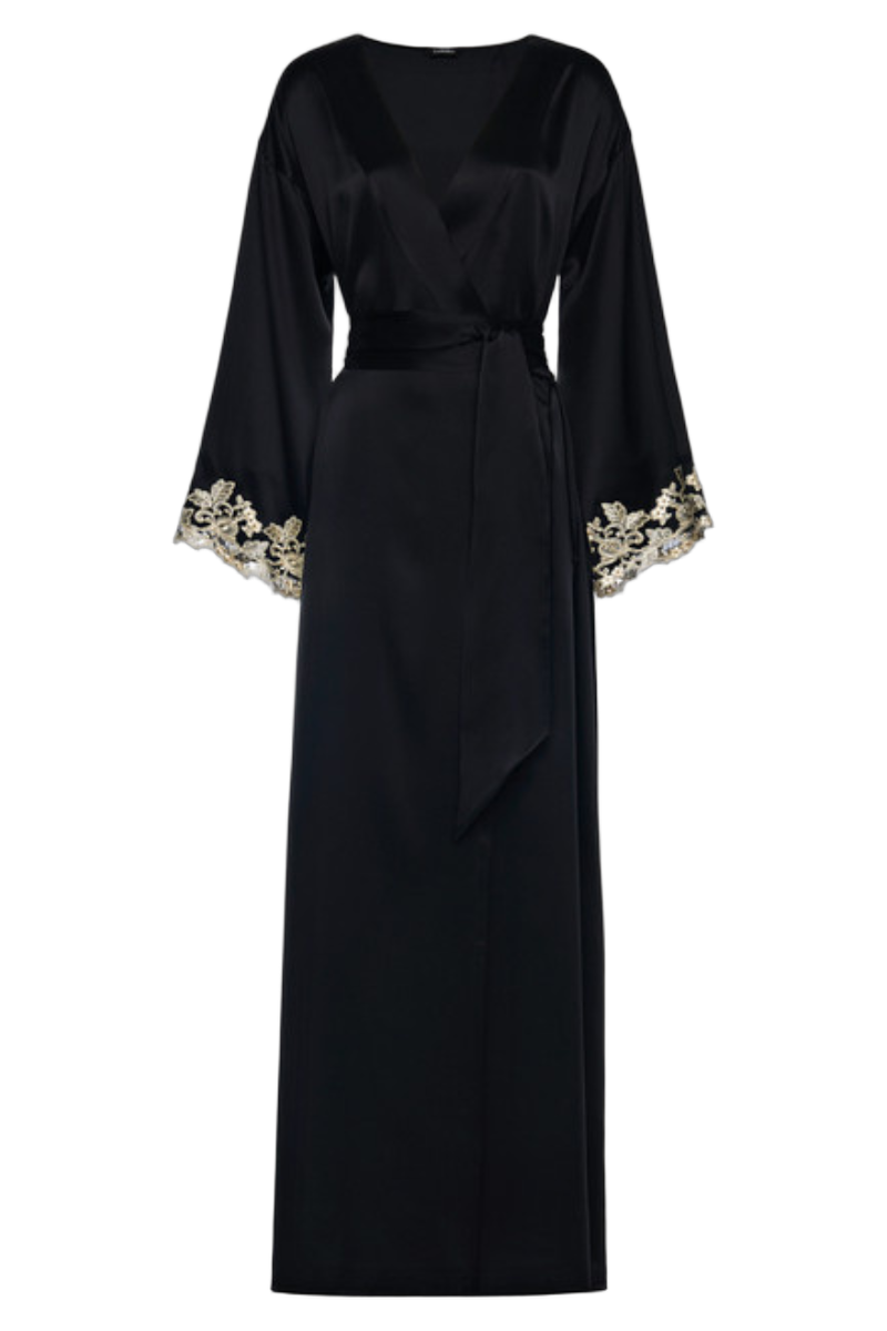 La Perla 100% Silk robe in black