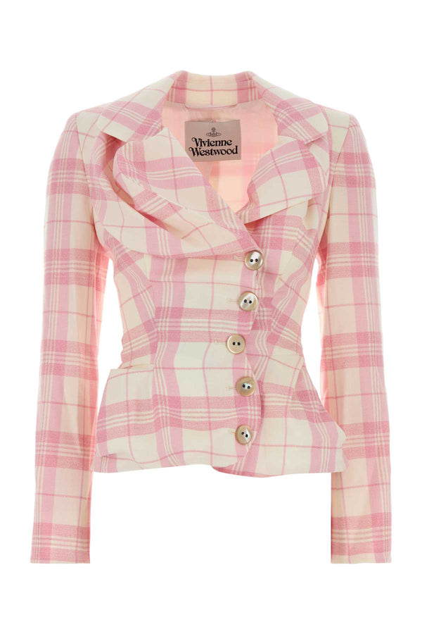 Vivienne Westwood Tailored Exterior: 97% Virgin wool blazer in pink