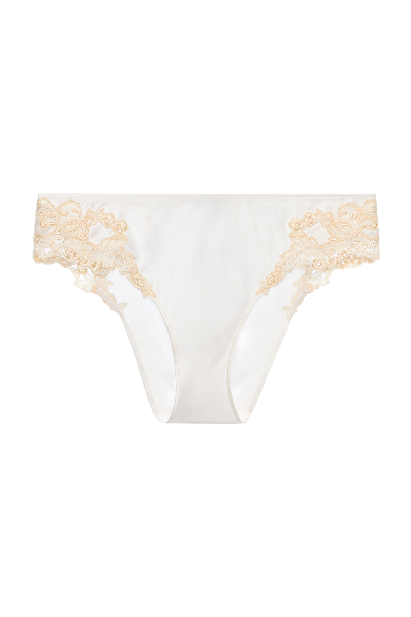 La Perla White Silk Medium Briefs With Frastaglio Cfi0019229 Clothing