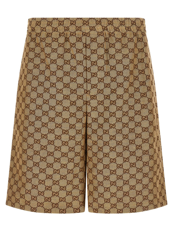 Gucci 68% Linen bermuda shorts in beige